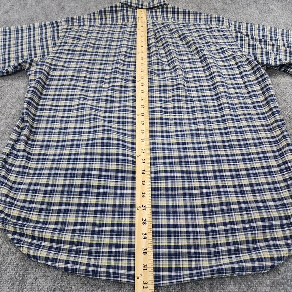 Ralph Lauren Shirt Mens Large Blue Green Plaid Blaire Short Sleeve Button Down - Picture 6 of 13